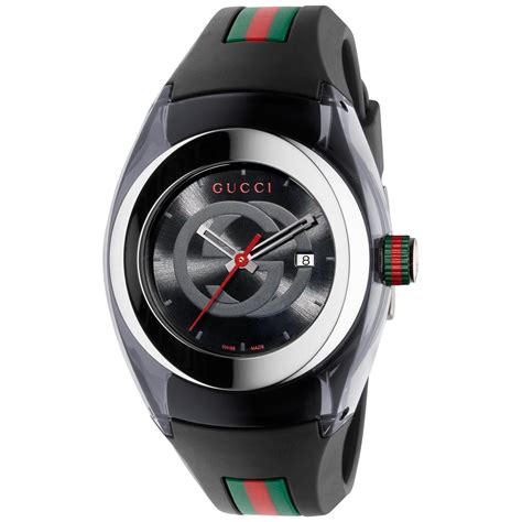 gucci men's rubber watch